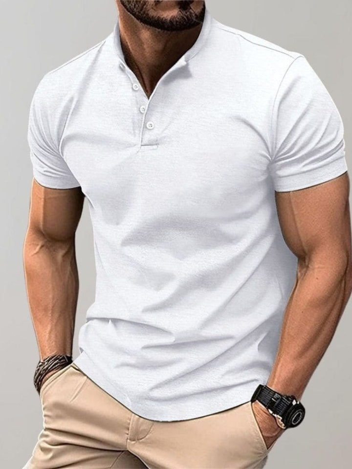 Men’s Short Sleeve Summer Shirt | Stand Collar
