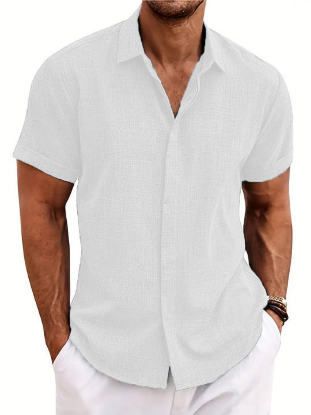 Men’s Short Sleeve Button-Up Shirt | Casual