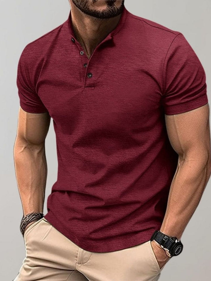 Men’s Short Sleeve Summer Shirt | Stand Collar