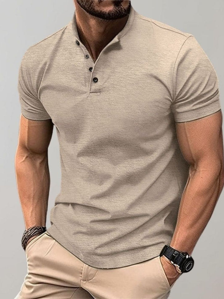 Men’s Short Sleeve Summer Shirt | Stand Collar