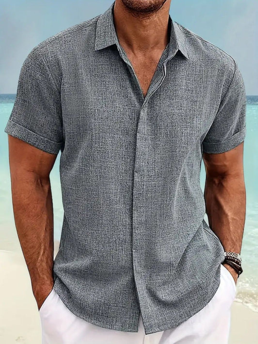 Men’s Short Sleeve Button-Up Shirt | Casual