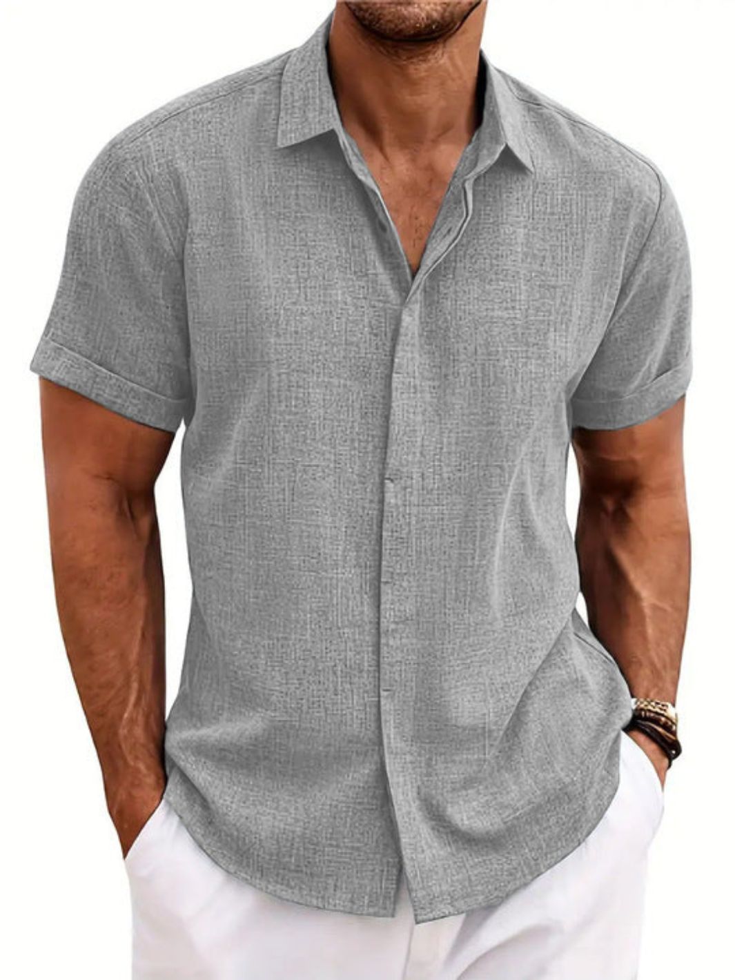 Men’s Short Sleeve Button-Up Shirt | Casual
